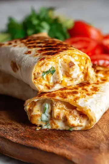 Cheesy Garlic Chicken Wraps