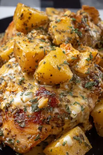Crockpot Garlic Parmesan Chicken and Potatoes