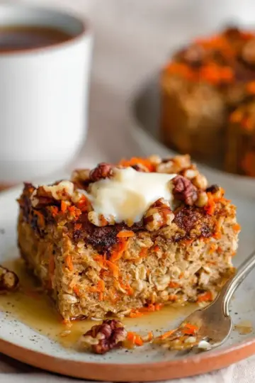 Healthy Carrot Cake Baked Oatmeal