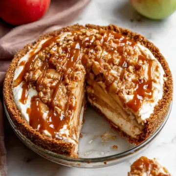 Caramel Apple Cheesecake Pie