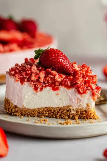No-Bake Strawberry Crunch Cheesecake