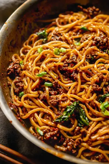 Mongolian Ground Beef Noodles